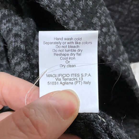 CHIARAMENTE Mase in Italy Wool Cardigan Sweater Coat Gray Striped Size M NWT - Picture 7 of 7